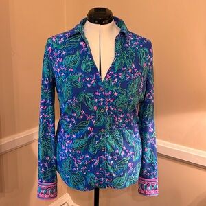 Lily Pulitzer long sleeve stretch floral shirt XL